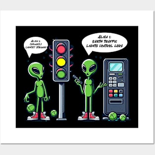 aliens traffic Posters and Art